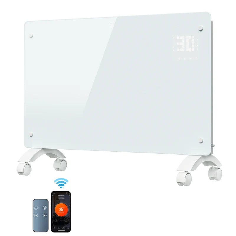 Lospitch WLAN Konvektor Heizung 2000/2500W mit Thermostat und Glasfront