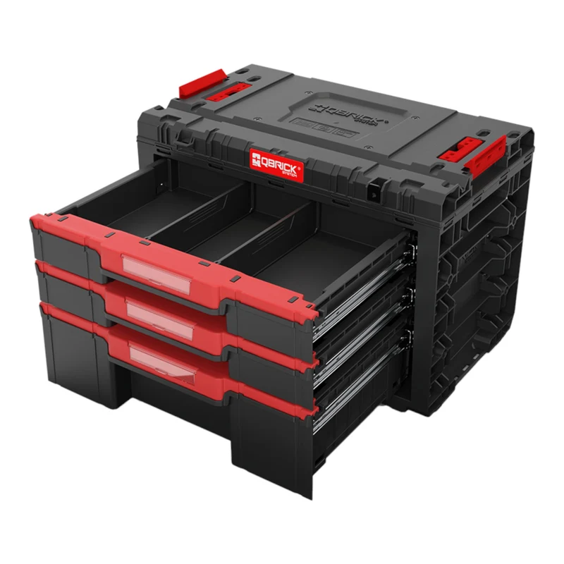 Qbrick System PRIME Drawer 3 Toolbox Basic modularer Werkzeugkasten mit 3 Schubladen 542 x 335 x 369 mm 22,6 l