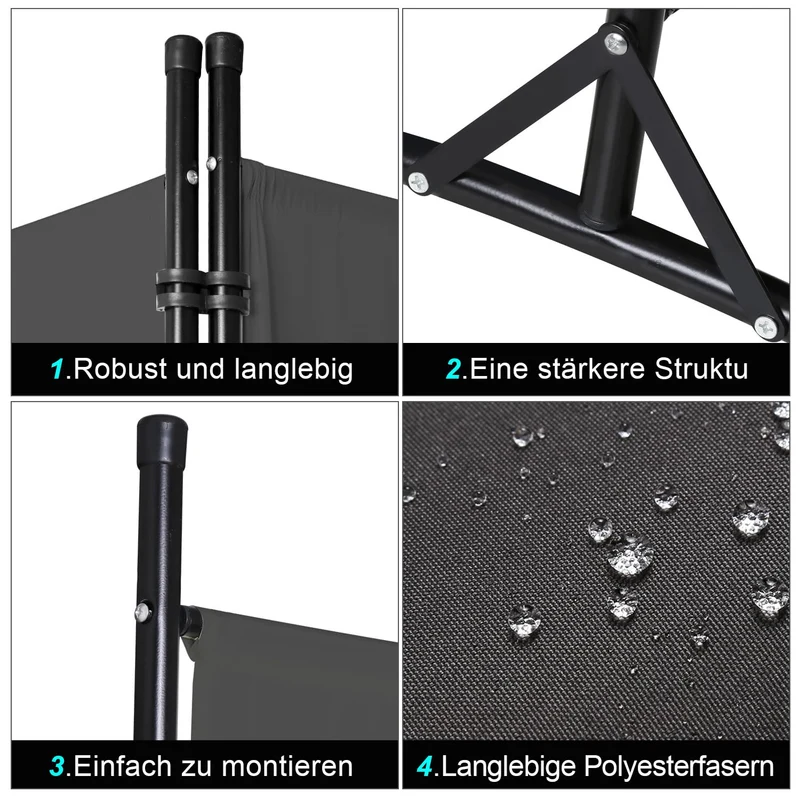 Lospitch Garten Sichtschutz Paravent Faltwand Freistehend für Pool Terrasse Balkon