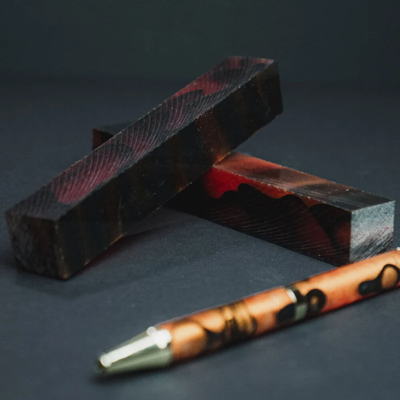 Pen Blank Acryl Rohling Schwarz-Rot