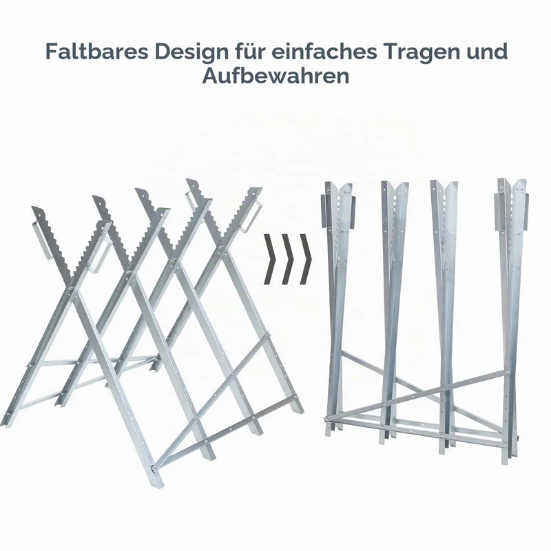 Lospitch Sägebock klappbar 81 x 80 x 80 cm bis 150 kg für Brennholz