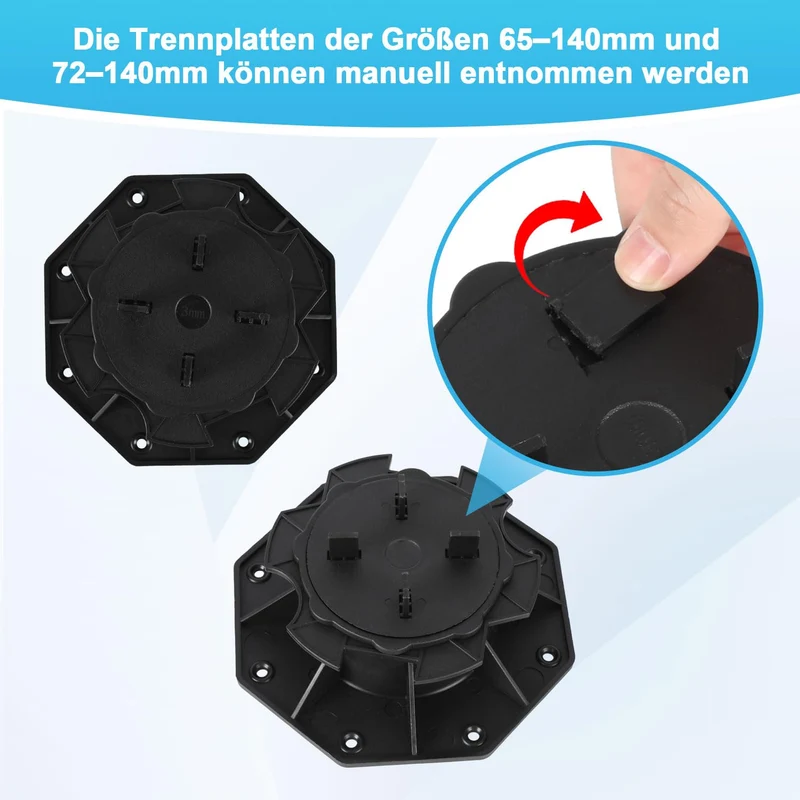Lospitch Terrassenlager höhenverstellbar 19-140 mm für Platten und Fliesen