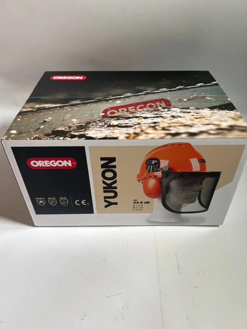Oregon Kettensägen Schutzausrüstung Set ( 574742A ) mit Schutzhelm / Beinschutz und Handschuhe - Unvollständig