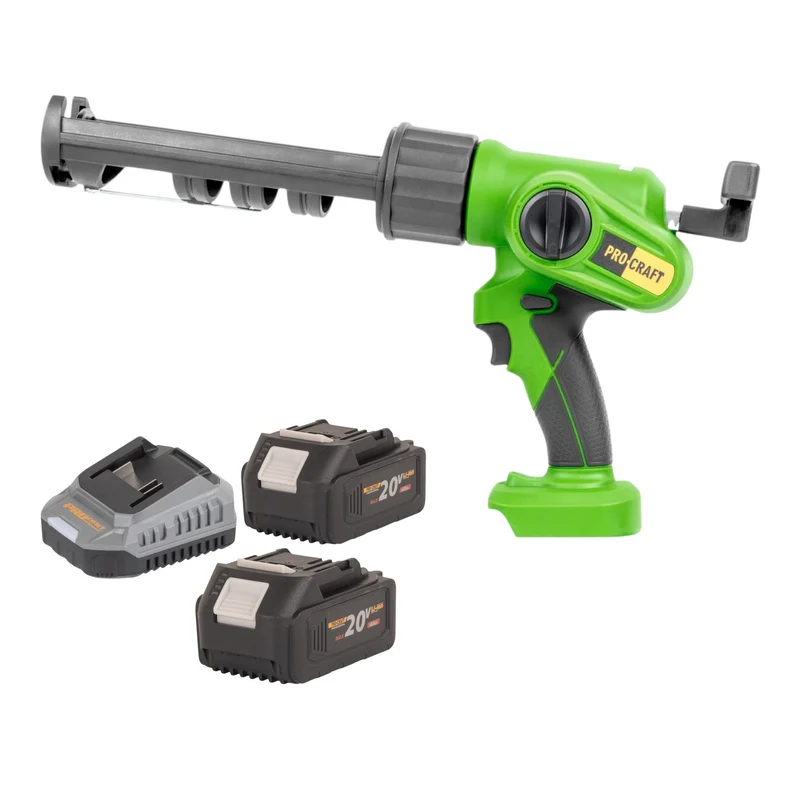 Procraft PC20bb Akku Kartuschenpistole 20 V 2000 N 280 - 310 ml + 2x Akku 4,0 Ah + Ladegerät