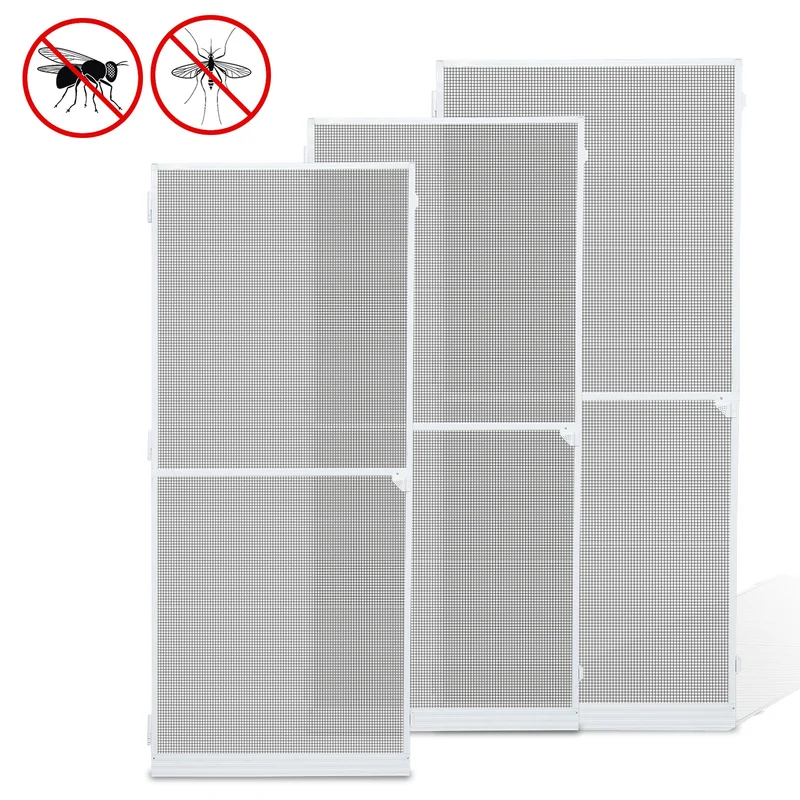 Lospitch Insektenschutztür für Terrasse Aluminiumrahmen weiß 120x210 cm