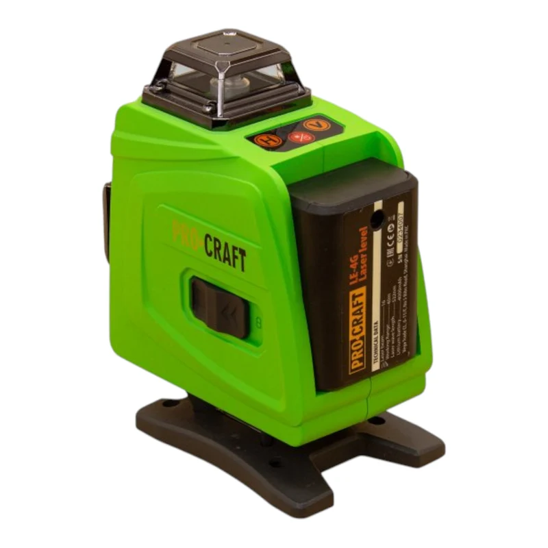 Procraft LE-4G Akku Linien- / Kreuzlinienlaser Set 3,7 V 40 m grün selbstnivellierend inkl. Akkus, Ladegerät & Zubehör