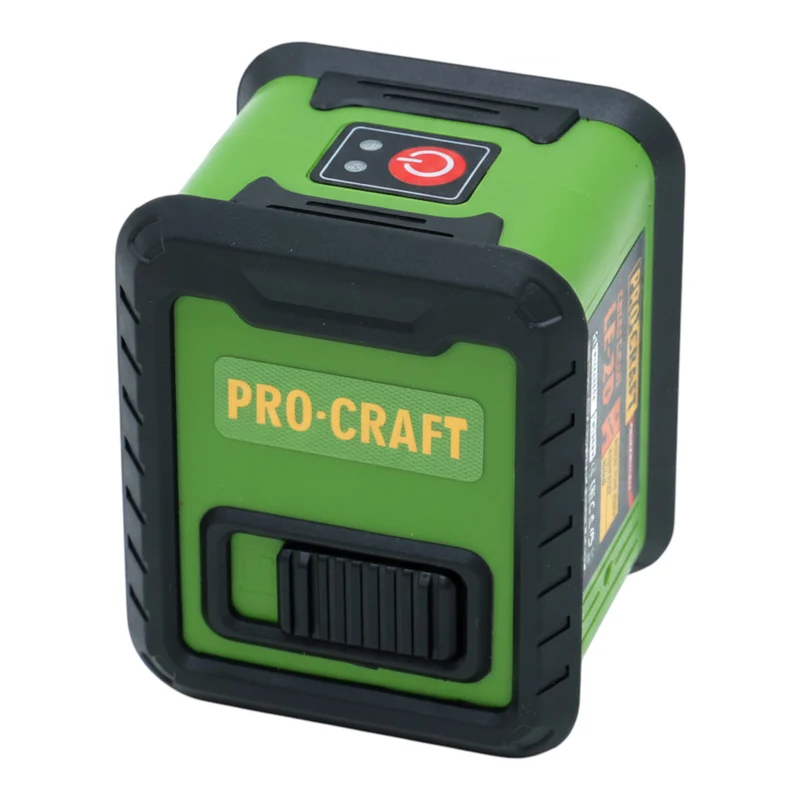 Procraft LE-2D Linien- / Kreuzlinienlaser 10 m grün selbstnivellierend inkl. 3x 1,5 V AAA Batterie