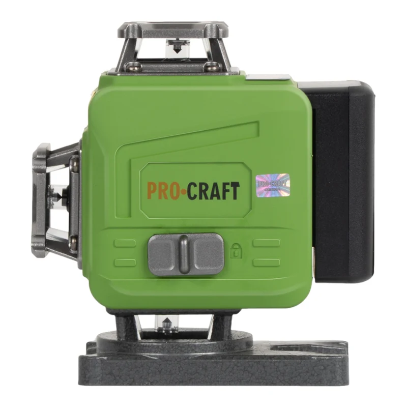 Procraft LE-4GL Akku Kreuzlinienlaser 3,7 V 40 m grün selbstnivellierend + 1x Akku 4,0 Ah + Ladegerät