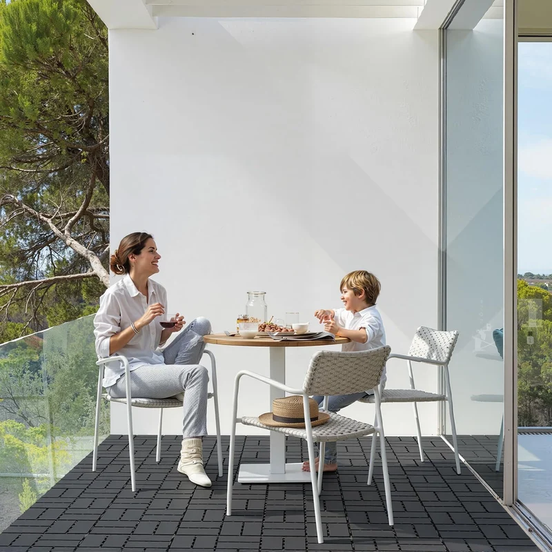 Lospitch Klickfliesen Kunststoff 30x30 cm für Balkon Terrasse Pool