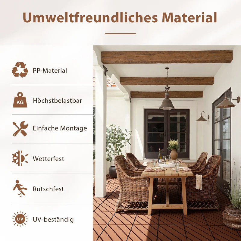 Lospitch PP Terrassenfliesen 30 × 30 cm