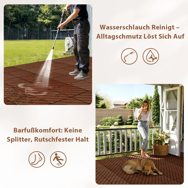 Lospitch PP Terrassenfliesen 30 × 30 cm