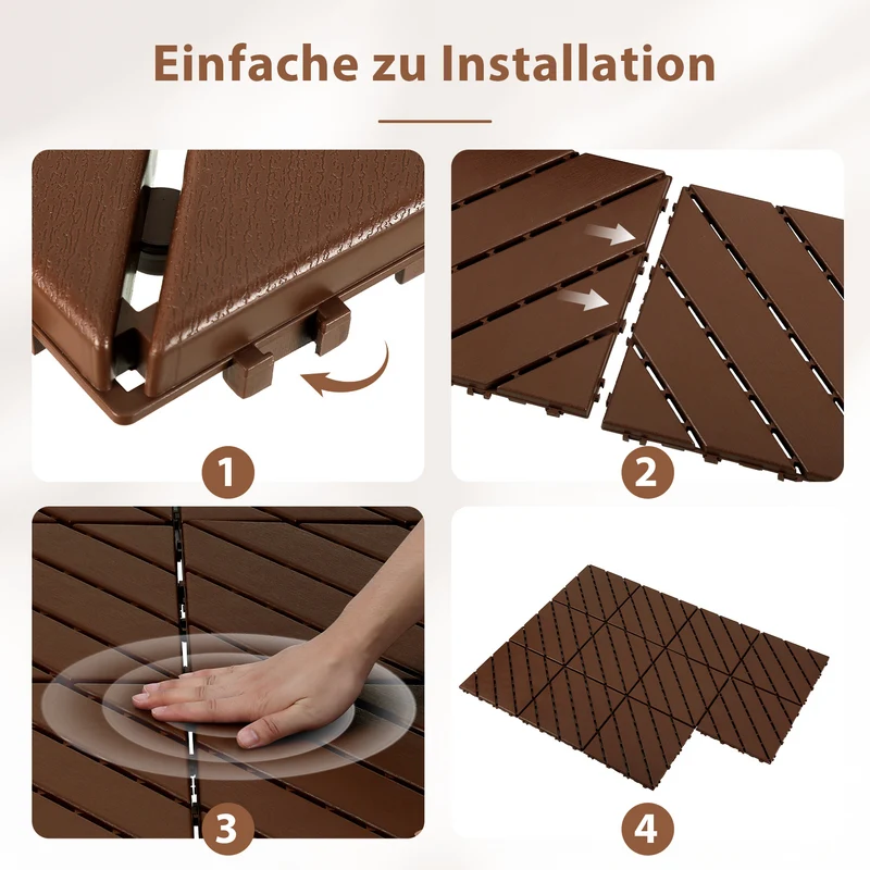Lospitch PP Terrassenfliesen 30 × 30 cm