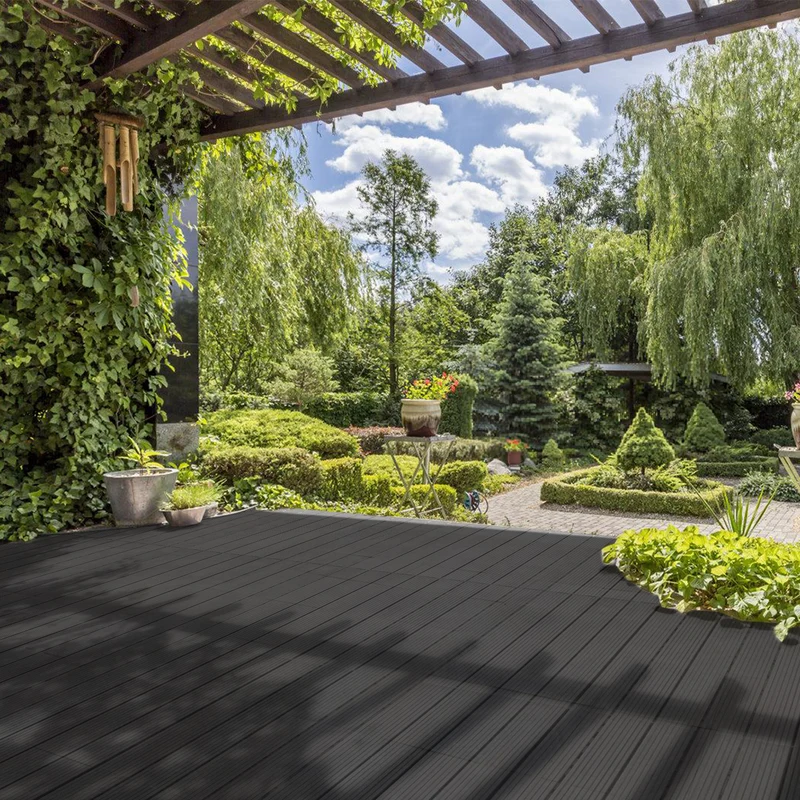 Lospitch WPC Terrassenfliesen 30 × 60 cm mit Klick-System