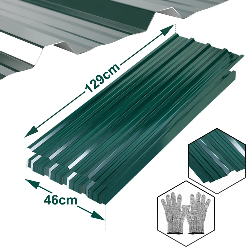 Lospitch Trapezblech Dachblech 129 × 46 cm für Gartenhaus