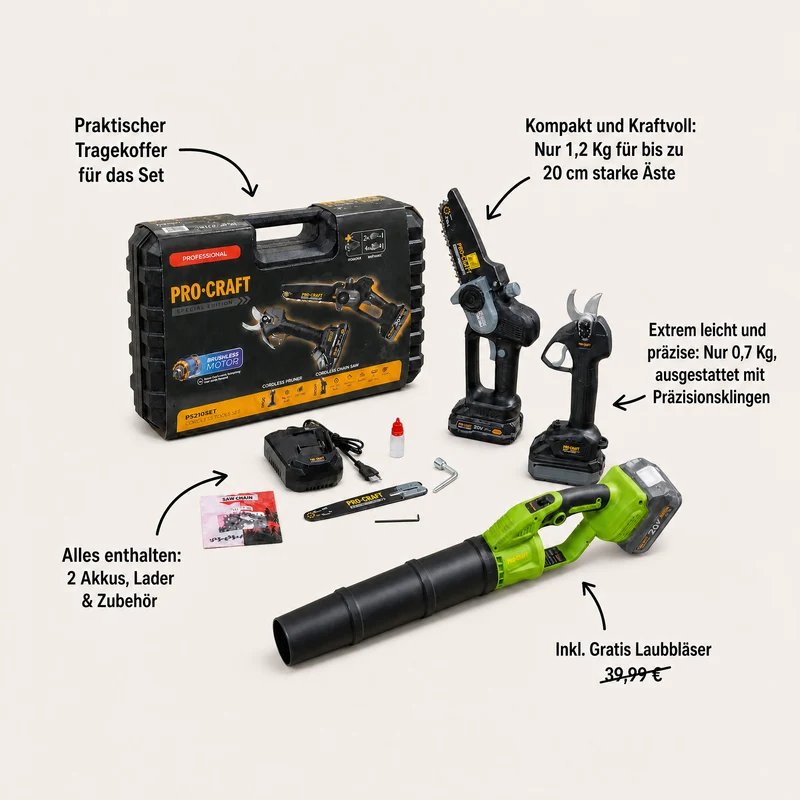Procraft 3 in 1 Garten-Allrounder Set PS210PB