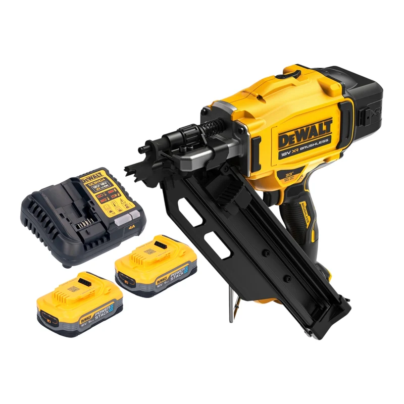 DeWalt DCN 930 H2 Akku Nagler 18 V 50 - 90 mm Brushless + 2x Powerstack Akku 5,0 Ah + Ladegerät