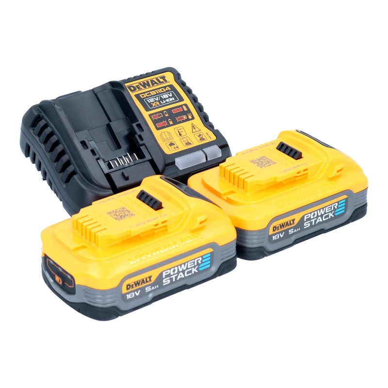 DeWalt DCN 930 H2 Akku Nagler 18 V 50 - 90 mm Brushless + 2x Powerstack Akku 5,0 Ah + Ladegerät