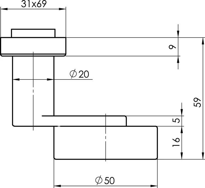 OGRO Profiltürknopf OGRO 3020A/6620 ER rechts zgd. Material Edelstahl ER ( 3000267054 )