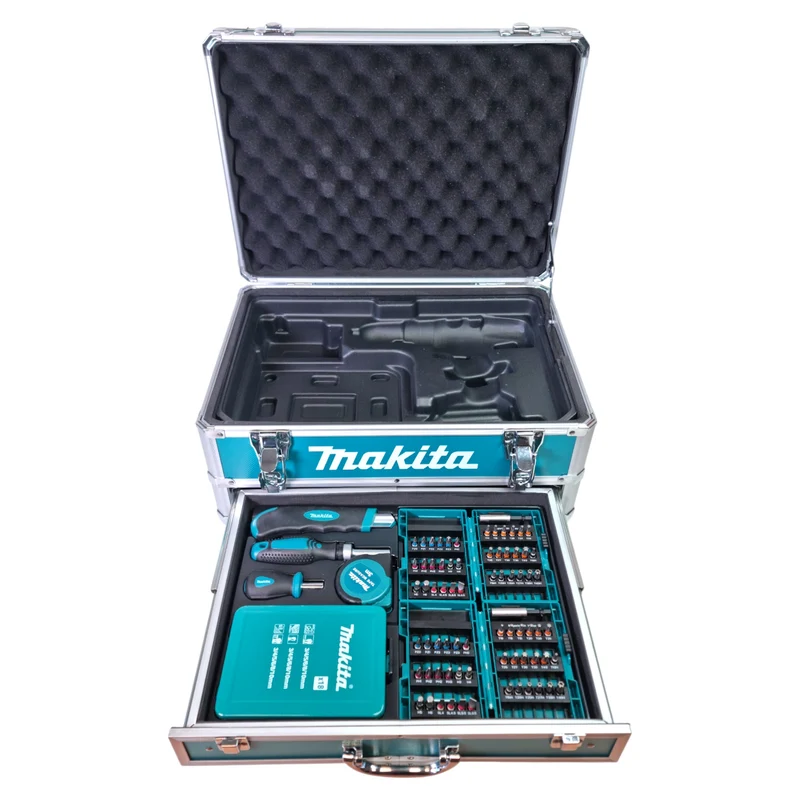 Makita X9 Alu Schubladen Koffer + 96 tlg. Zubehör Set