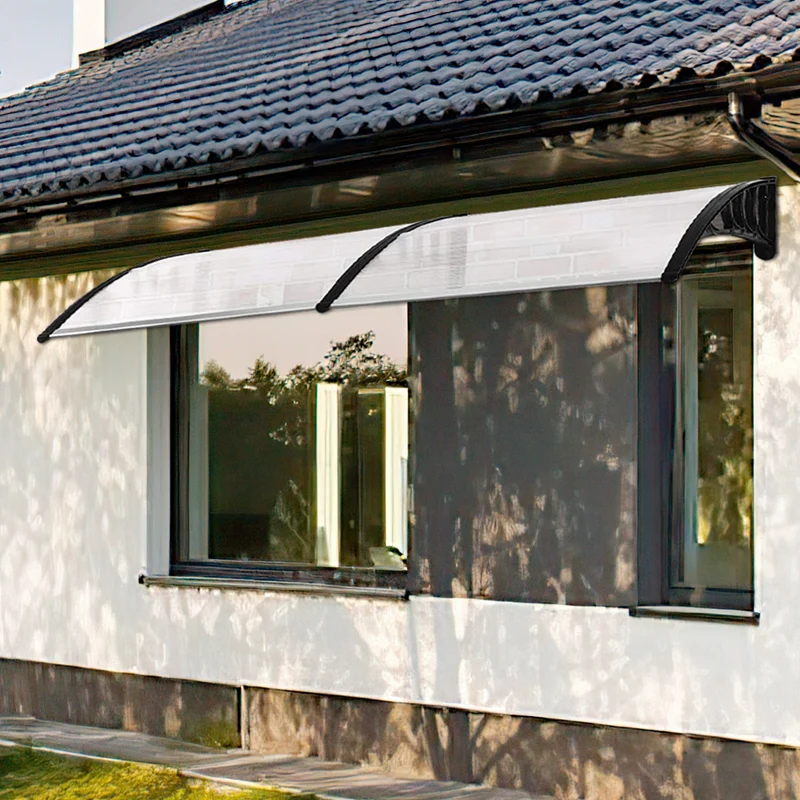 Lospitch Haustürvordach Polycarbonat Transparent 120–300 × 100 cm