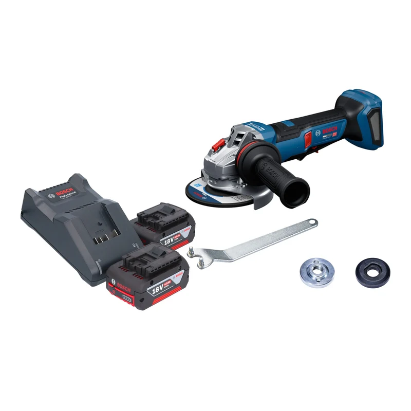 Bosch GWS 18V-11 PS Akku Winkelschleifer 18 V 125 mm Brushless + 2x Akku 4,0 Ah + Ladegerät