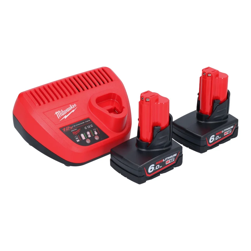 Milwaukee M12 BPRT-502 Akku Blindnietgerät 12 V 20,32 mm + 2x Akku 6,0 Ah + Ladegerät