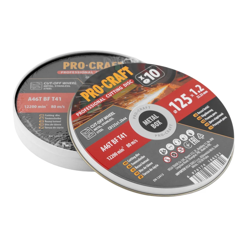 Procraft CD125x1.2b Trennscheiben Set 10 Stück 125 x 22,23 mm