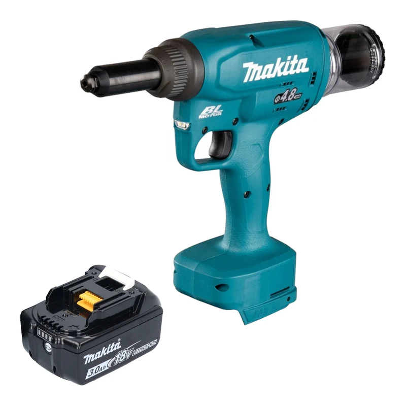 Makita DRV 150 F1 Akku Blindnietsetzgerät 18 V 10 kN 2,4 - 4,8 mm Brushless + 1x Akku 3,0 Ah - ohne Ladegerät