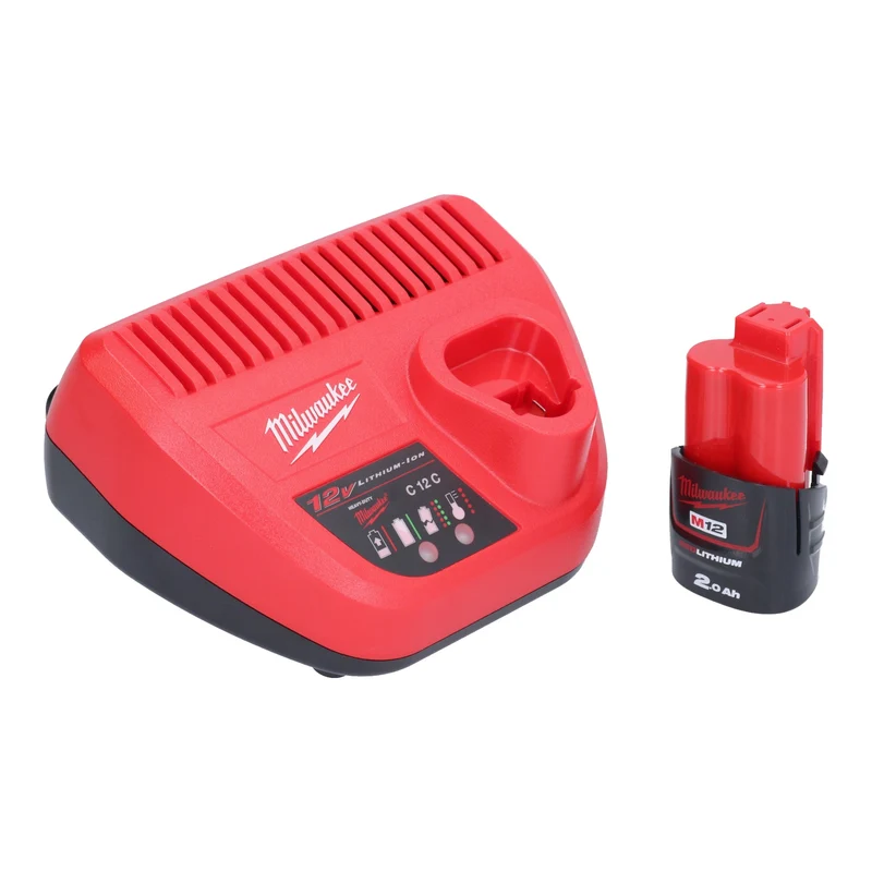 Milwaukee M12 PCG/310-201B Akku Kartuschenpresse 12 V 310 ml ( 4933448763 ) + 1x Akku 2,0 Ah + Ladegerät + Tasche
