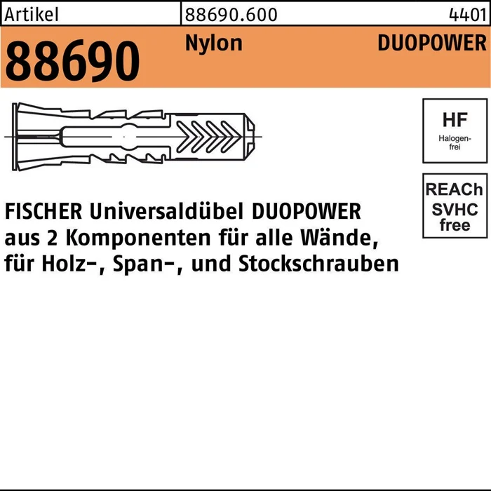 FISCHER Dübel DUOPOWER D12xL60mm ( 8000239154 )