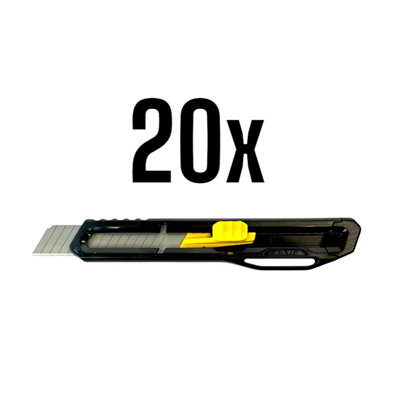Stanley Cuttermesser Standard 20 Stk. ( 20x STHT10323-8 ) 18 mm breite mit abrechbarer Klinge