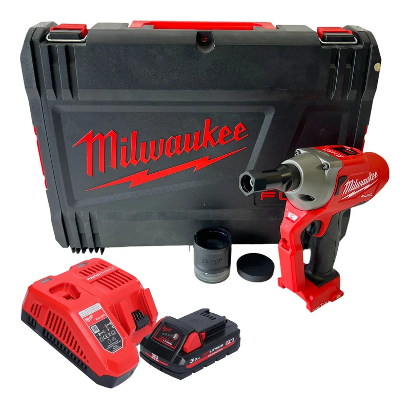 Milwaukee M18 ONEFLT-301X Akku Schließringbolzensetzgerät 18 V 4,8 / 6,4 / 9,53 mm + 1x Akku 3,0 Ah + Ladegerät + HD Box