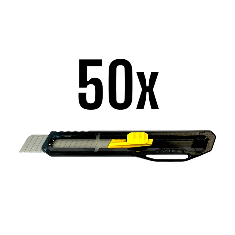 Stanley Cuttermesser Standard 50 Stk. ( 50x STHT10323-8 ) 18 mm breite mit abrechbarer Klinge