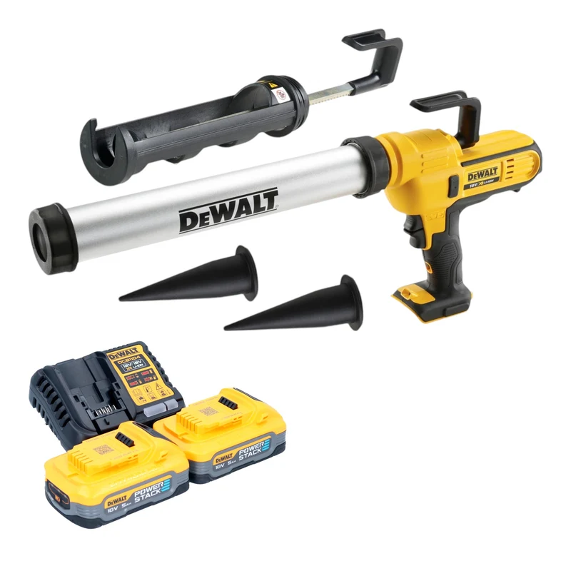 DeWalt DCE 581 H2K Akku Kartuschenpistole 18 V 310 ml + 2x Powerstack Akku 5,0 Ah + Ladegerät + Koffer