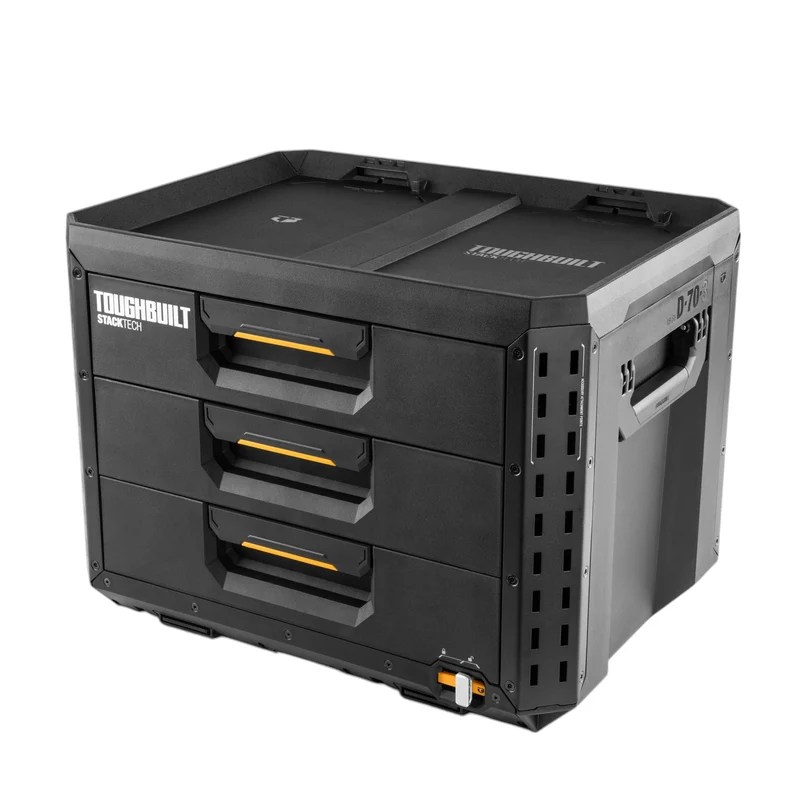 Toughbuilt STACKTECH TB-B1-D-70-3 XL Werkzeugkiste Box mit 3 Schubladen 53 x 40 x 39 cm + 22x Trennwand