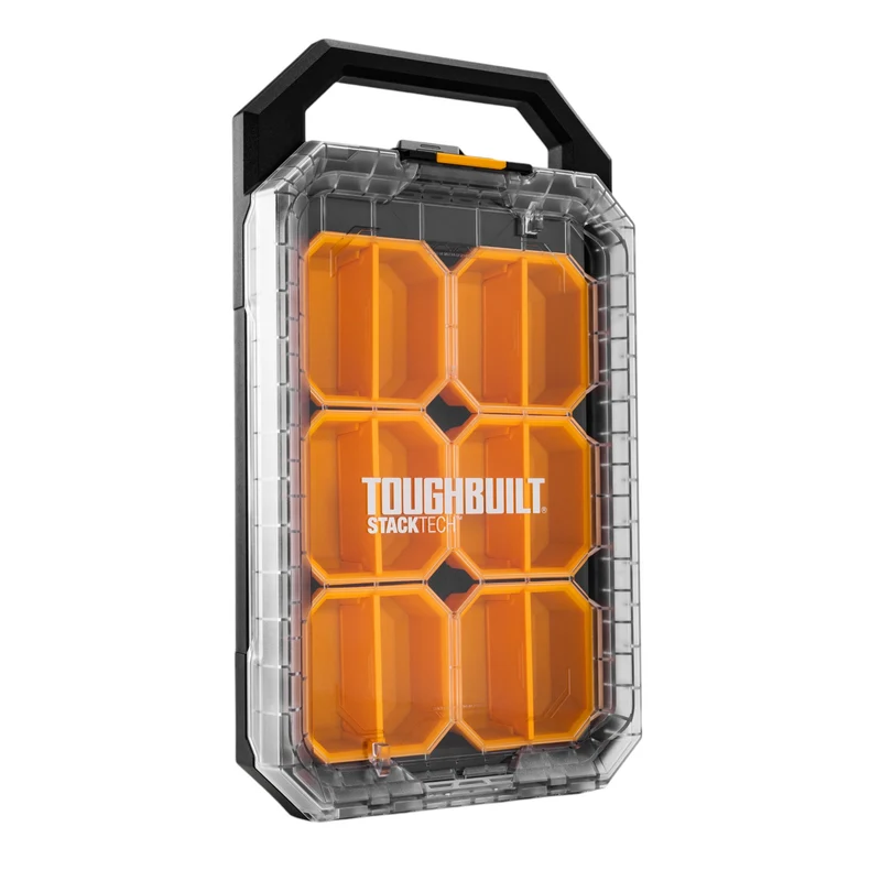 Toughbuilt STACKTECH TB-B1-O-10C kompakter flacher Organizer 48 x 26,5 x 10 cm IP65 + 6x Inlay + 6x Trennwand