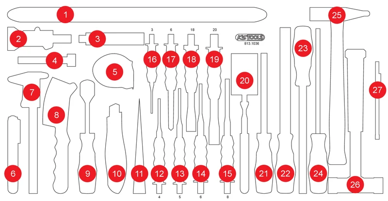 KS TOOLS Leere Schaumstoffeinlage zu 813.1036 ( 813.1036-97 )