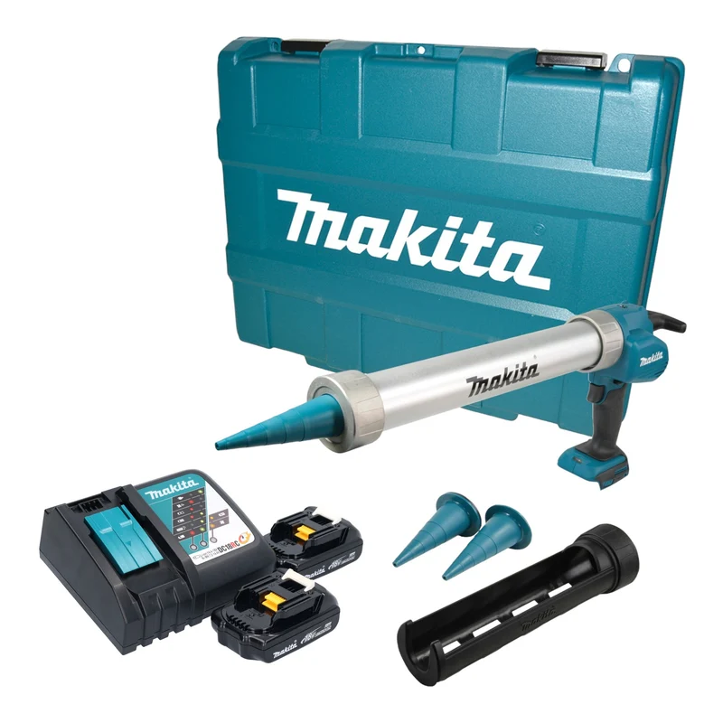 Makita DCG 180 RYXK Akku Kartuschenpistole 18 V 300 / 600 ml + 2x Akku 1,5 Ah + Ladegerät + Koffer