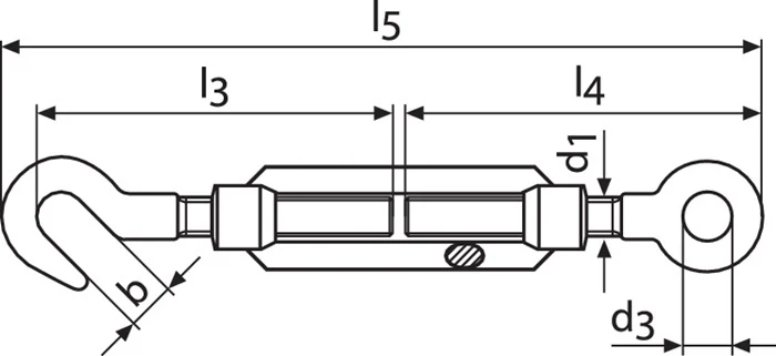 Spannschloss DIN 1480 ( 1000120408 ) M8 Länge 182 - 257 mm galvanisch verzinkt 10 Stück