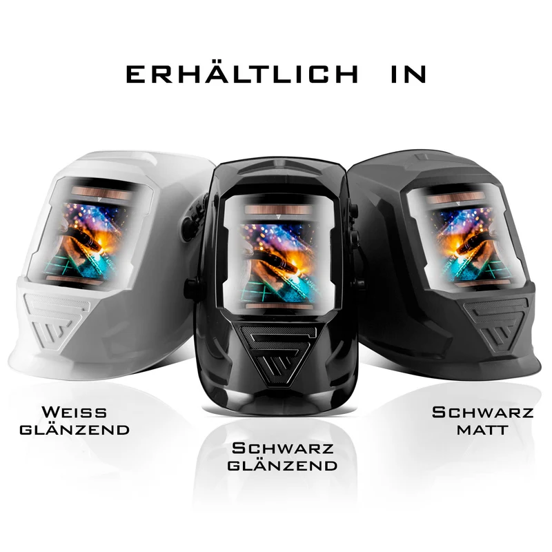 STAHLWERK Vollautomatik Real Colour Schweißhelm mit 3-in-1-Funktion ST-990 XB, schwarz glänzend