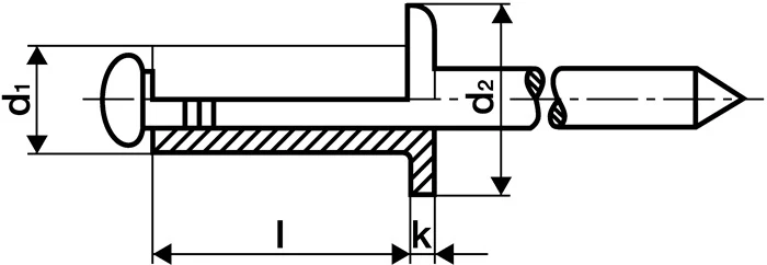 GESIPA Blindniet Nietschaft d x l 6,4 x 12 mm 250 Stück ( 4000813885 )