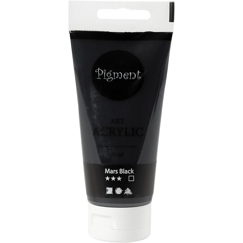Acrylfarben, Mattglänzend, Deckend, Schwarz, 75 ml/ 1 Fl. [HOB-35158]