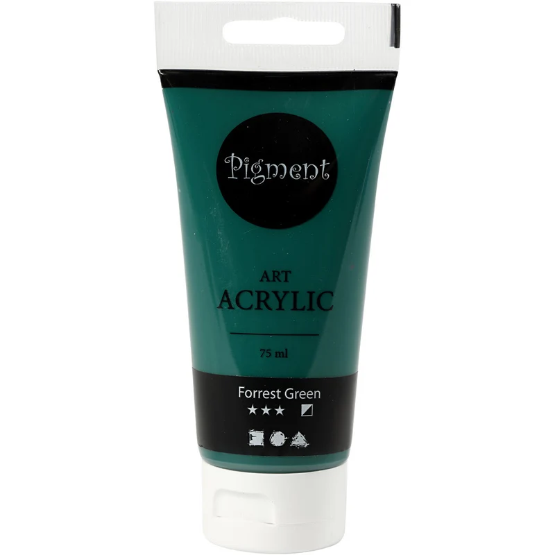Acrylfarben, Mattglänzend, Deckend, Dunkelgrün, 75 ml/ 1 Fl. [HOB-35153]