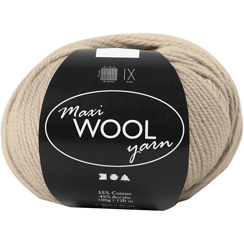 Wolle, L 125 M, Sand Melange, 100 g/ 1 Knäuel [HOB-447416]