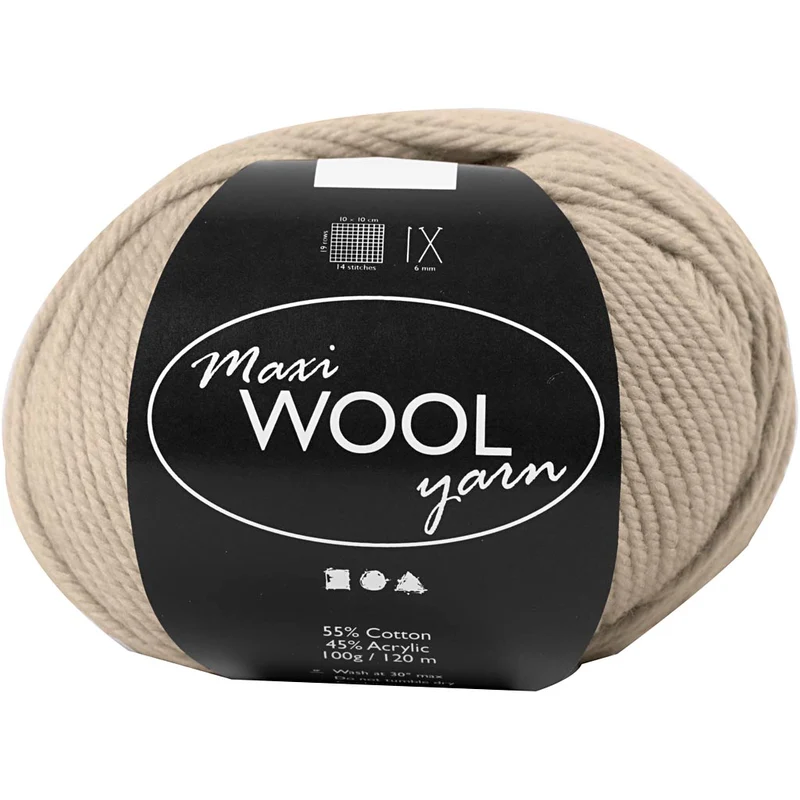 Wolle, L 125 M, Sand Melange, 100 g/ 1 Knäuel [HOB-447416]