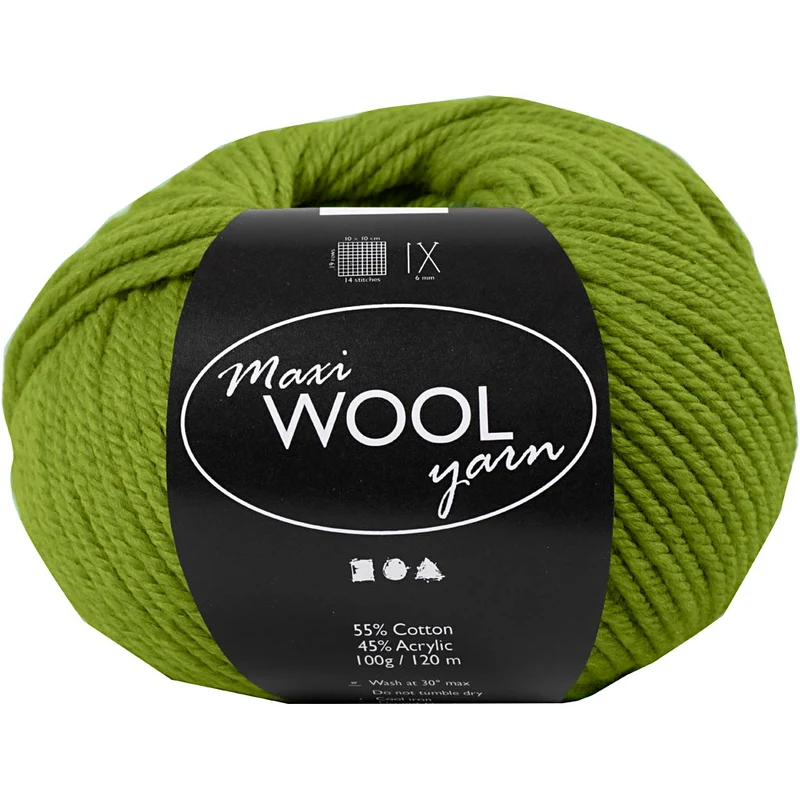 Wolle, L 125 M, Olivgrün, 100 g/ 1 Knäuel [HOB-447413]