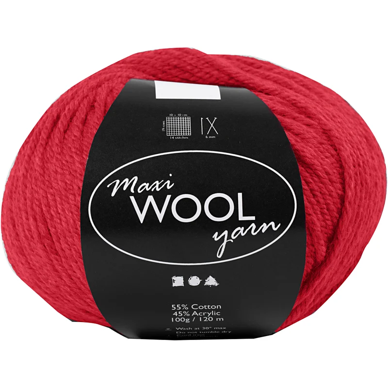 Wolle, L 125 M, Rot, 100 g/ 1 Knäuel [HOB-447407]