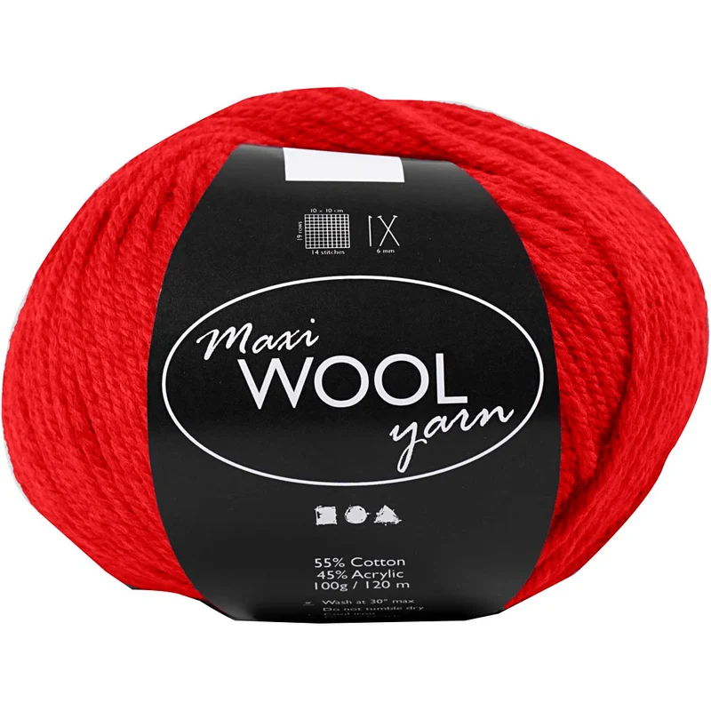 Wolle, L 125 M, Rot, 100 g/ 1 Knäuel [HOB-447407]