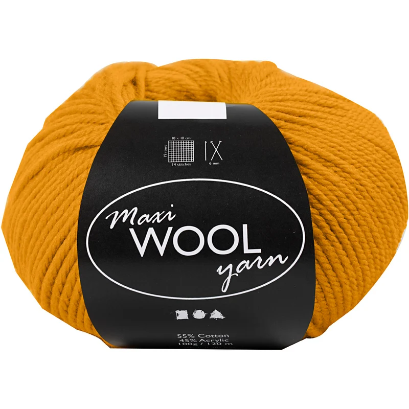 Wolle, L 125 M, Dunkelgelb, 100 g/ 1 Knäuel [HOB-447403]