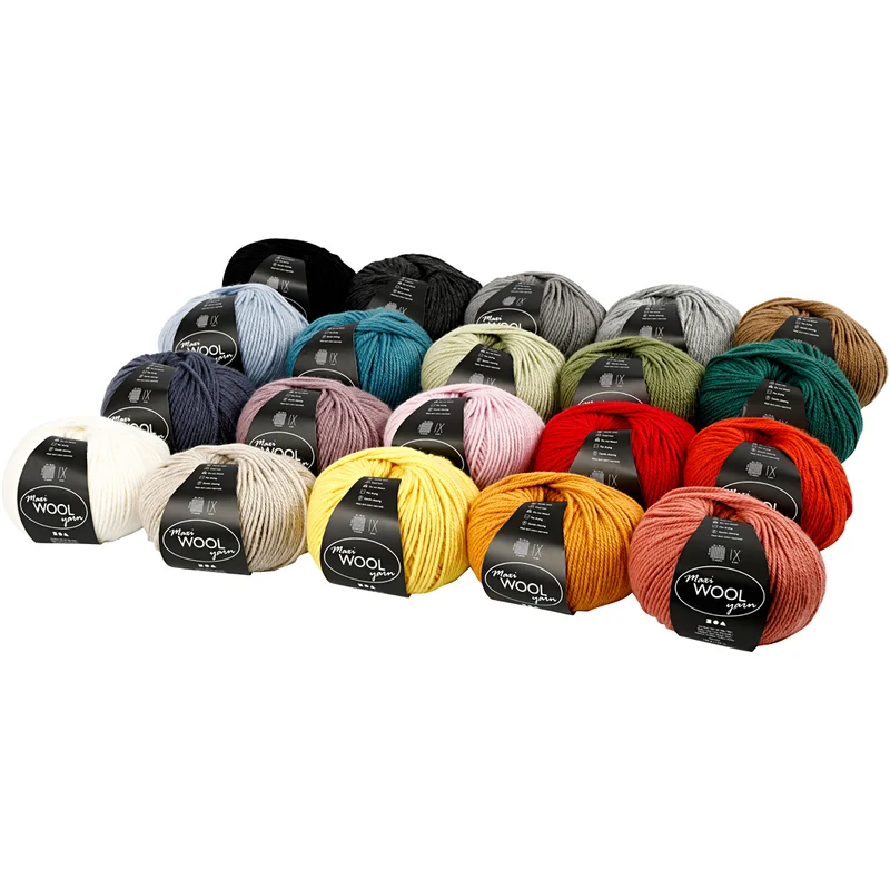 Wolle, L 125 M, Sortierte Farben, 20x100 g/ 1 Pck [HOB-447400]